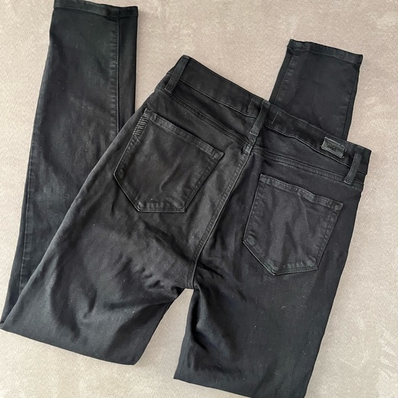 PAIGE Hoxton high-rise slim-fit jeans - Black Denim High Waisted Size 29 Pants - Picture 3 of 8